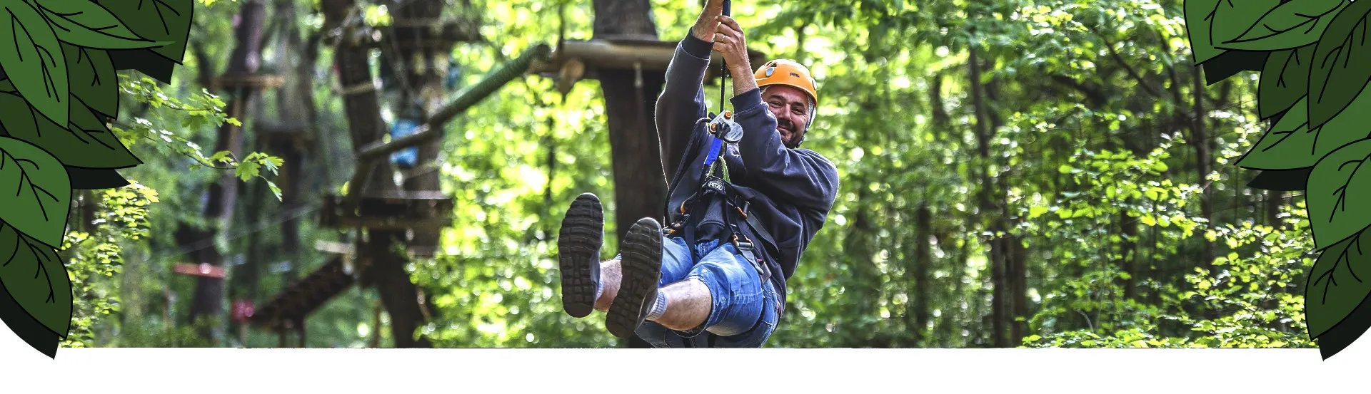 Adult on a zipline