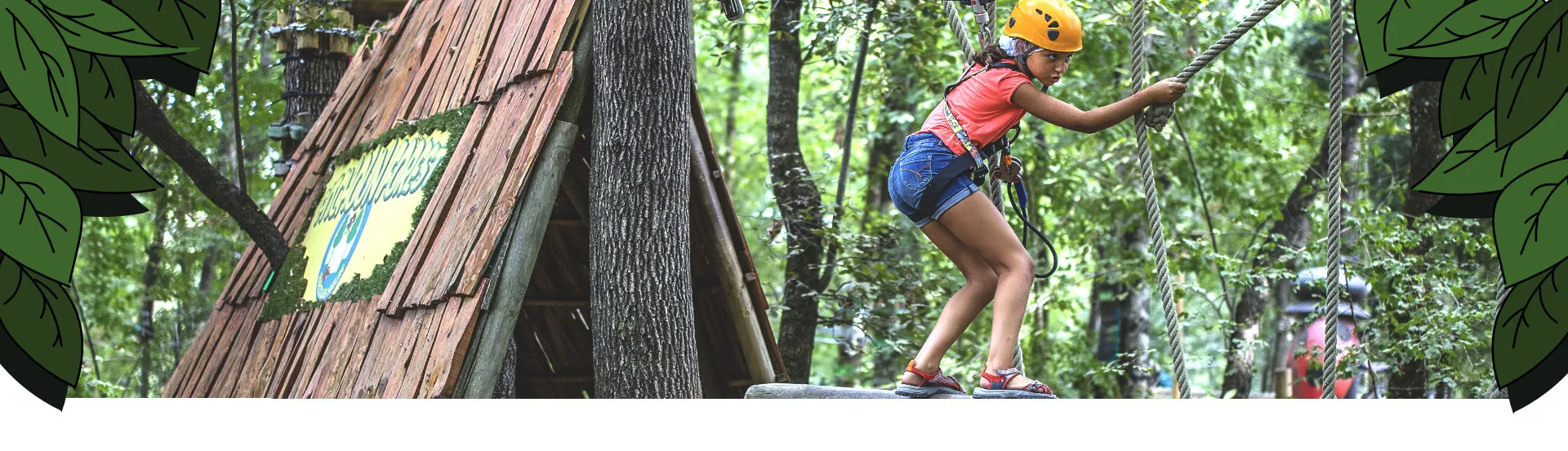 Teenage girl walking on a trunk